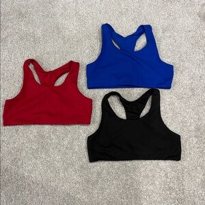 DSG Racerback Sports Bras - Black, Blue, Red
